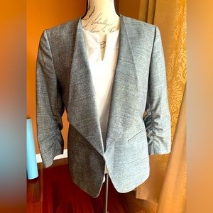 Nine West stylish gray blazer with ruffled sleeves